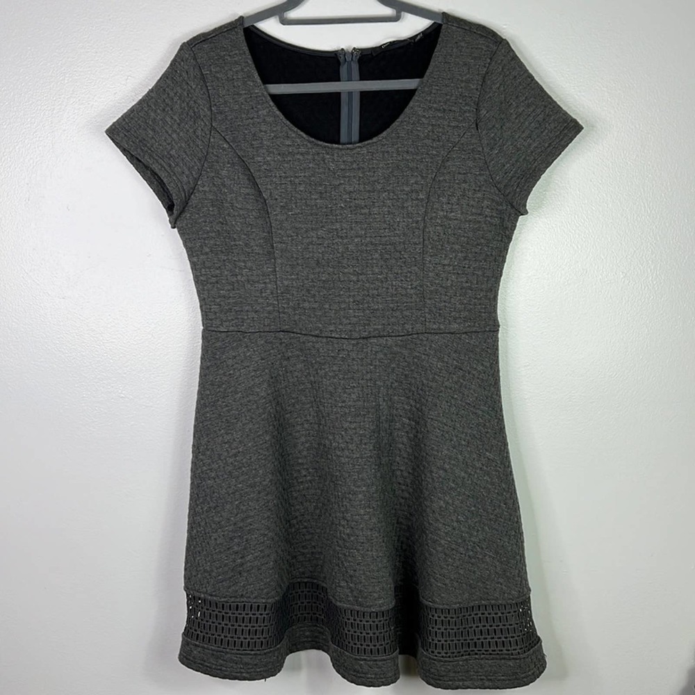 STITCH FIX Doe & Rae Eliza Knit Textured Gray Dress Fit & Flare Womens Large